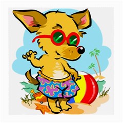 Beach Chihuahua Dog Pet Animal Medium Glasses Cloth (2 Sides) by Sarkoni