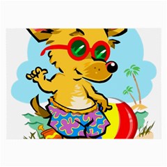 Beach Chihuahua Dog Pet Animal Large Glasses Cloth (2 Sides) by Sarkoni