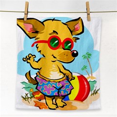 Beach Chihuahua Dog Pet Animal Face Towel by Sarkoni