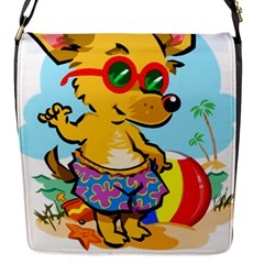 Beach Chihuahua Dog Pet Animal Flap Closure Messenger Bag (s) by Sarkoni