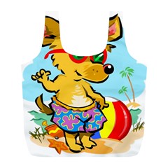 Beach Chihuahua Dog Pet Animal Full Print Recycle Bag (l) by Sarkoni