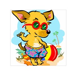 Beach Chihuahua Dog Pet Animal Square Satin Scarf (30  X 30 ) by Sarkoni