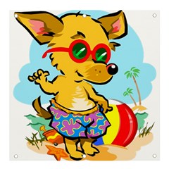 Beach Chihuahua Dog Pet Animal Banner And Sign 4  X 4  by Sarkoni