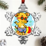 Beach Chihuahua Dog Pet Animal Metal Small Snowflake Ornament Front