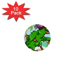 Parrot Hat Cartoon Captain 1  Mini Buttons (10 Pack)  by Sarkoni