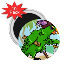 Parrot Hat Cartoon Captain 2 25  Magnets (10 Pack)  by Sarkoni