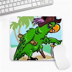 Parrot Hat Cartoon Captain Large Mousepad by Sarkoni