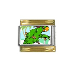 Parrot Hat Cartoon Captain Gold Trim Italian Charm (9mm) by Sarkoni