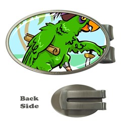 Parrot Hat Cartoon Captain Money Clips (oval)  by Sarkoni