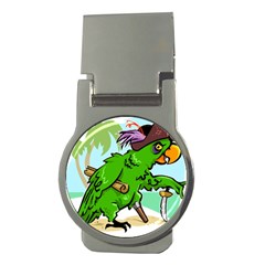 Parrot Hat Cartoon Captain Money Clips (round)  by Sarkoni