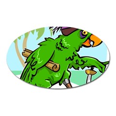 Parrot Hat Cartoon Captain Oval Magnet by Sarkoni