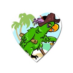 Parrot Hat Cartoon Captain Heart Magnet by Sarkoni