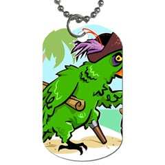 Parrot Hat Cartoon Captain Dog Tag (one Side) by Sarkoni