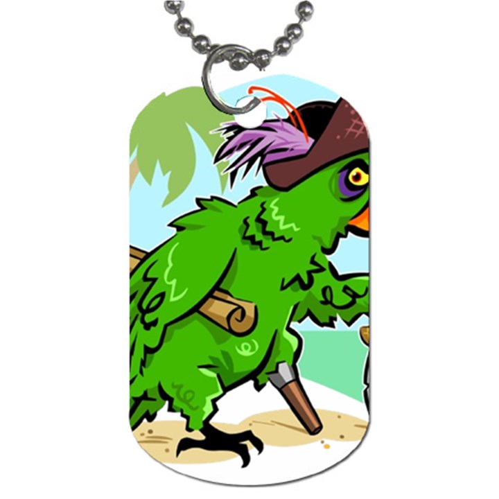 Parrot Hat Cartoon Captain Dog Tag (One Side)