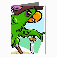 Parrot Hat Cartoon Captain Greeting Cards (pkg Of 8) by Sarkoni