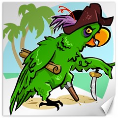 Parrot Hat Cartoon Captain Canvas 16  X 16  by Sarkoni