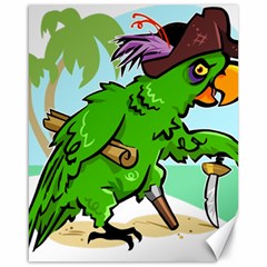 Parrot Hat Cartoon Captain Canvas 16  X 20  by Sarkoni