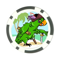 Parrot Hat Cartoon Captain Poker Chip Card Guard (10 Pack) by Sarkoni