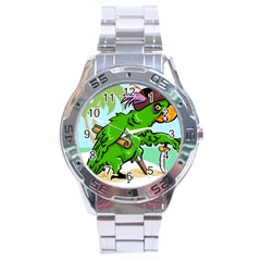 Parrot Hat Cartoon Captain Stainless Steel Analogue Watch by Sarkoni