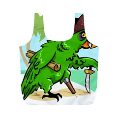 Parrot Hat Cartoon Captain Full Print Recycle Bag (m) by Sarkoni