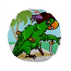 Parrot Hat Cartoon Captain Standard 15  Premium Flano Round Cushions by Sarkoni