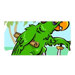 Parrot Hat Cartoon Captain Satin Wrap 35  X 70  by Sarkoni