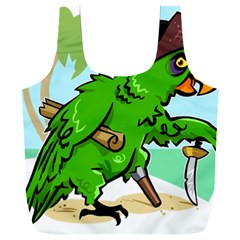 Parrot Hat Cartoon Captain Full Print Recycle Bag (xxl) by Sarkoni