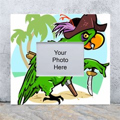 Parrot Hat Cartoon Captain White Wall Photo Frame 5  X 7  by Sarkoni