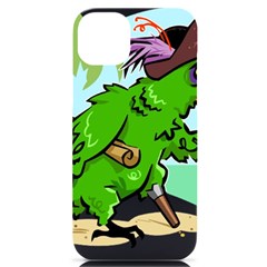 Parrot Hat Cartoon Captain Iphone 14 Plus Black Uv Print Case by Sarkoni