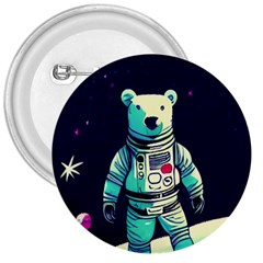 Bear Astronaut Futuristic 3  Buttons by Bedest