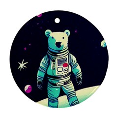 Bear Astronaut Futuristic Ornament (round) by Bedest