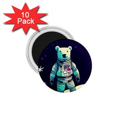 Bear Astronaut Futuristic 1 75  Magnets (10 Pack)  by Bedest