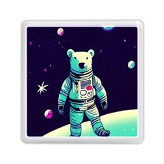 Bear Astronaut Futuristic Memory Card Reader (square) by Bedest