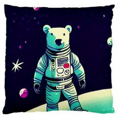 Bear Astronaut Futuristic Large Cushion Case (two Sides) by Bedest