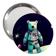 Bear Astronaut Futuristic 3  Handbag Mirrors by Bedest