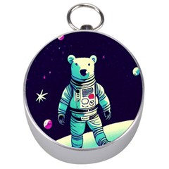 Bear Astronaut Futuristic Silver Compasses by Bedest