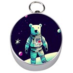 Bear Astronaut Futuristic Silver Compasses Front