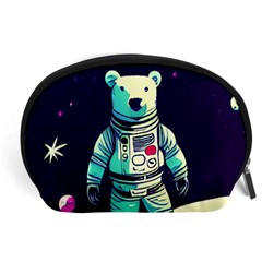 Bear Astronaut Futuristic Accessory Pouch (large) by Bedest