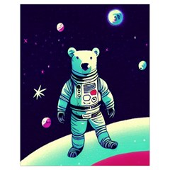 Bear Astronaut Futuristic Drawstring Bag (small)