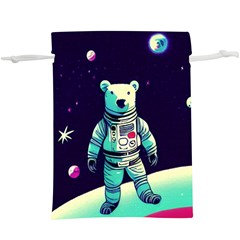 Bear Astronaut Futuristic Lightweight Drawstring Pouch (xl) by Bedest