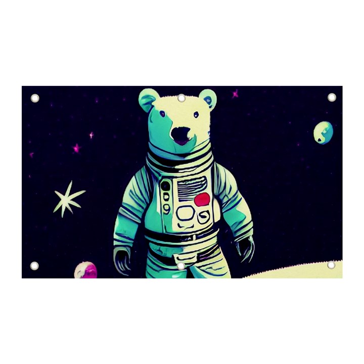 Bear Astronaut Futuristic Banner and Sign 5  x 3 