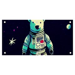 Bear Astronaut Futuristic Banner And Sign 6  X 3  by Bedest