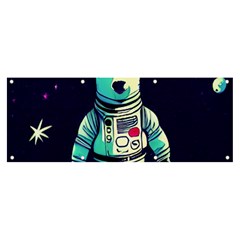 Bear Astronaut Futuristic Banner And Sign 8  X 3  by Bedest