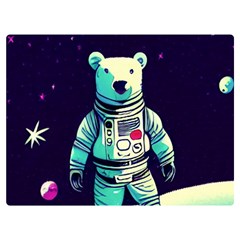 Bear Astronaut Futuristic Two Sides Premium Plush Fleece Blanket (extra Small) by Bedest