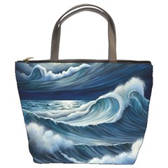 Waves Storm Sea Bucket Bag by Bedest