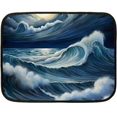 Waves Storm Sea Two Sides Fleece Blanket (mini) by Bedest