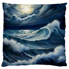 Waves Storm Sea Standard Premium Plush Fleece Cushion Case (one Side) by Bedest