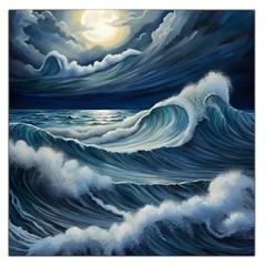 Waves Storm Sea Square Satin Scarf (36  X 36 ) by Bedest