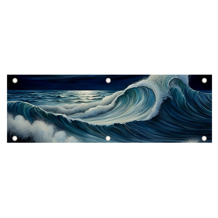 Waves Storm Sea Banner and Sign 6  x 2 