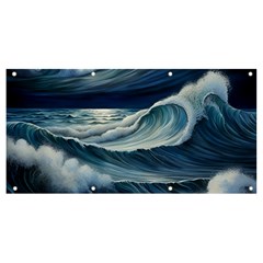 Waves Storm Sea Banner And Sign 8  X 4  by Bedest